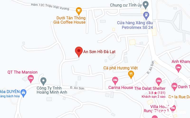 Địa chỉ An Sơn Hồ: 85 đường An Sơn, Phường 4, Đà Lạt. Ảnh: Google maps