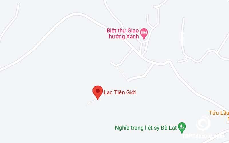 Địa chỉ Lạc Tiên Giới: số 1/3, đường Lâm Sinh, Đà Lạt. Ảnh: Google maps