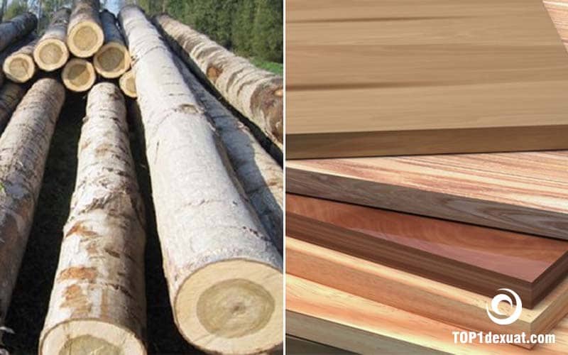 Gỗ tự nhiên và gỗ công nghiệp trong thiết kế nội thất. Ảnh: Google tìm kiếm