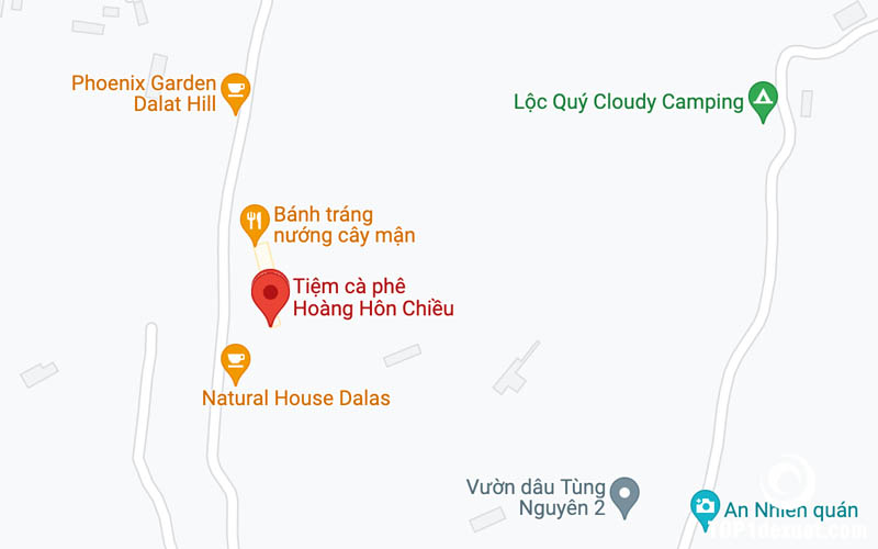 Tiệm cà phê Hoàng Hôn Chiều: Dốc số 9, Trại Mát, Thành phố Đà Lạt. Ảnh: Google maps