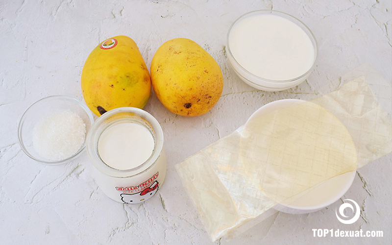 Cách làm pudding xoài sữa chua bằng gelatin