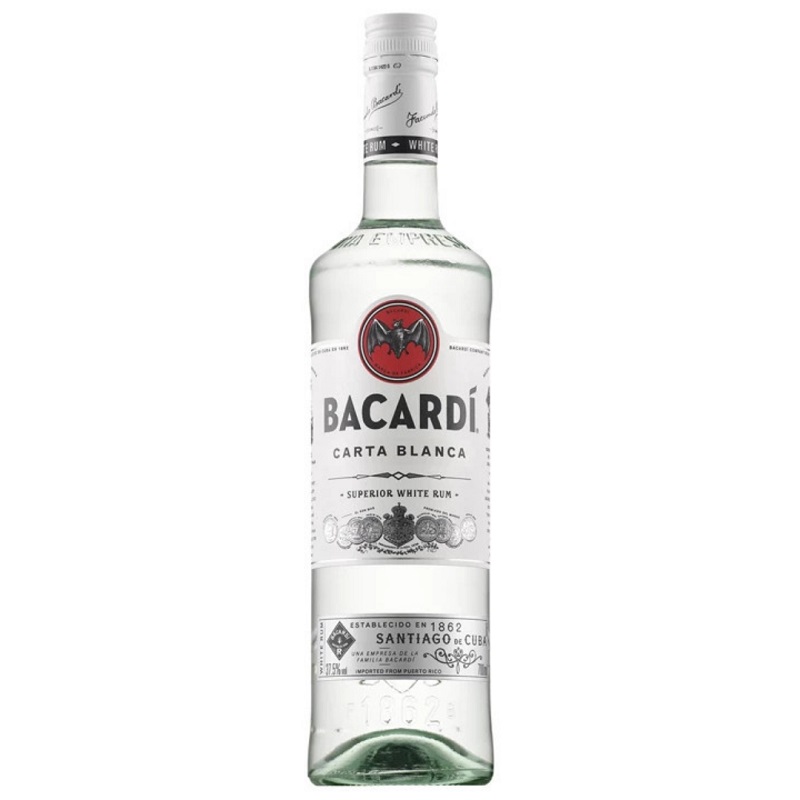 mui vi ruou rum Bacardi Carta Blanca 1000ml 