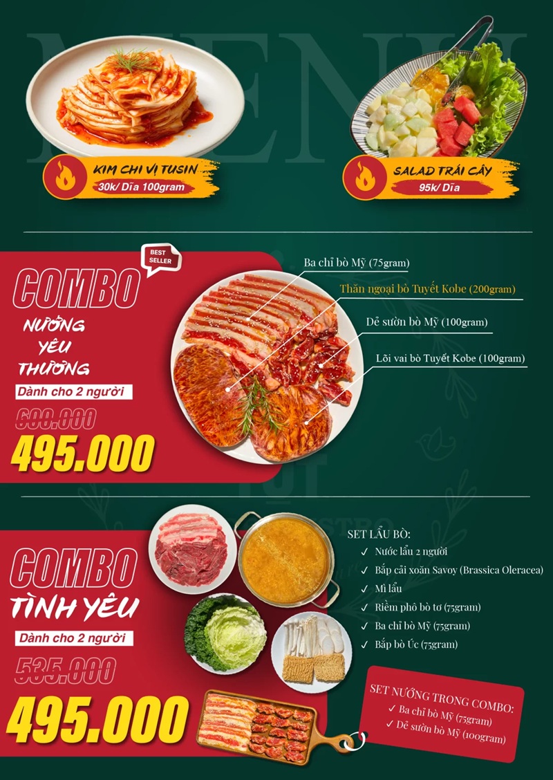 Menu đồ nướng lại Tụt