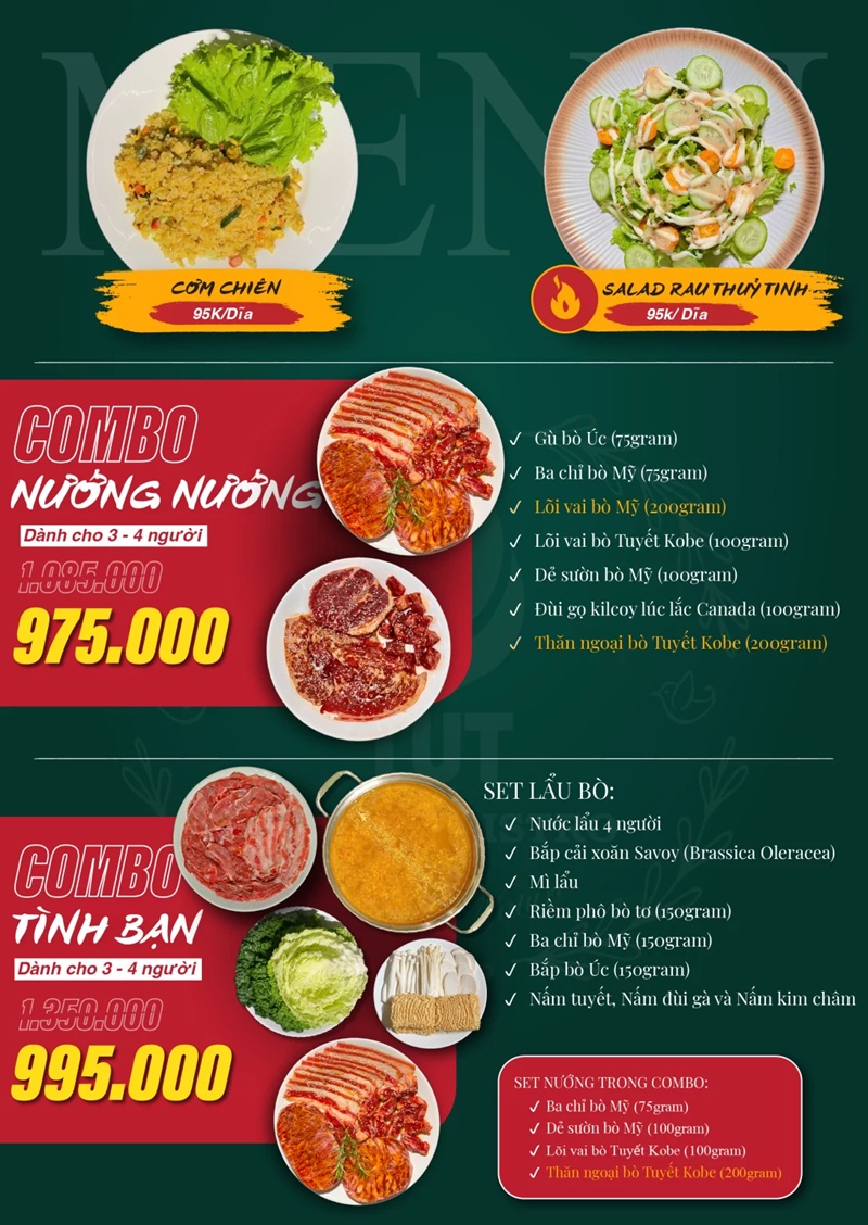 Tụt có combo đồ nướng cho 3-4 người