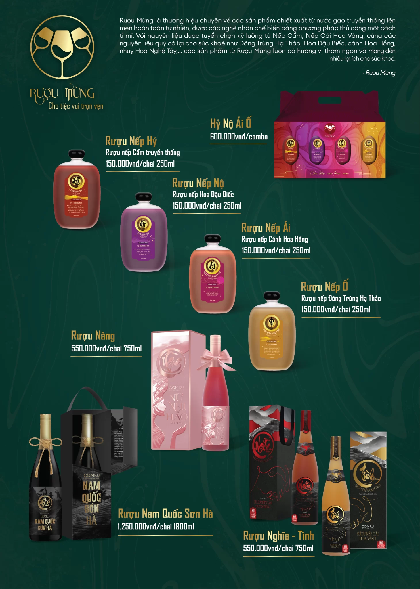 Menu rượu tại Tụt