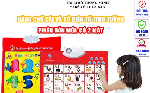 Bảng chữ cái tiếng Việt và chữ số điện tử nói 2 mặt