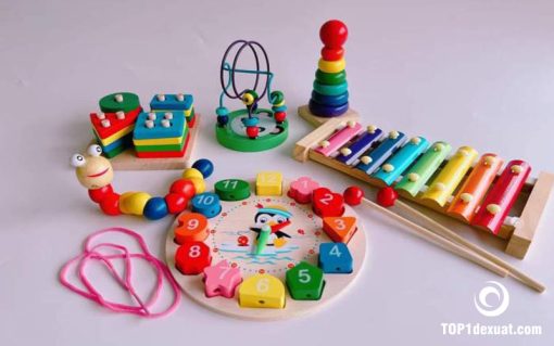Combo 6 món đồ chơi gỗ cho bé an toàn