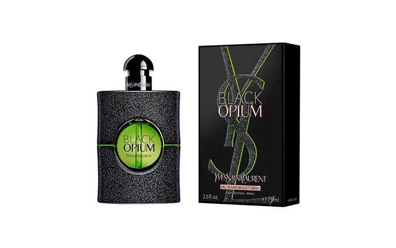 Thiết kế chai Nước Hoa Nữ YSL Black Opium Illicit Green EDP