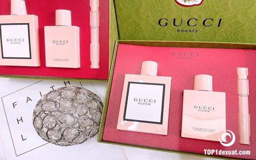 Set Nước Hoa Nữ Gucci Bloom 3pcs ( EDP 100ml + 7.4ml & Lotion Dưỡng Da 100ml)