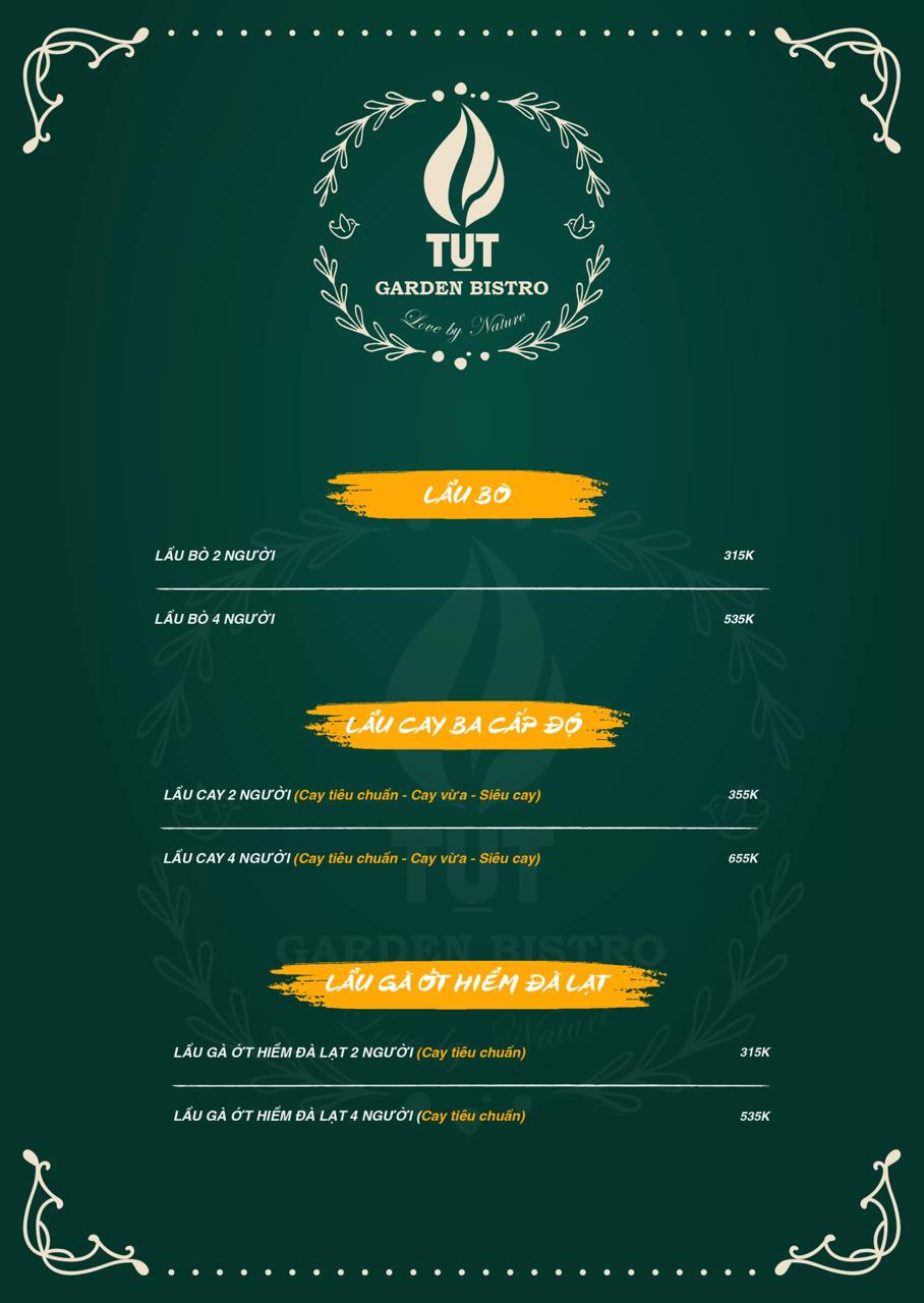 menu lẩu tại Tụt