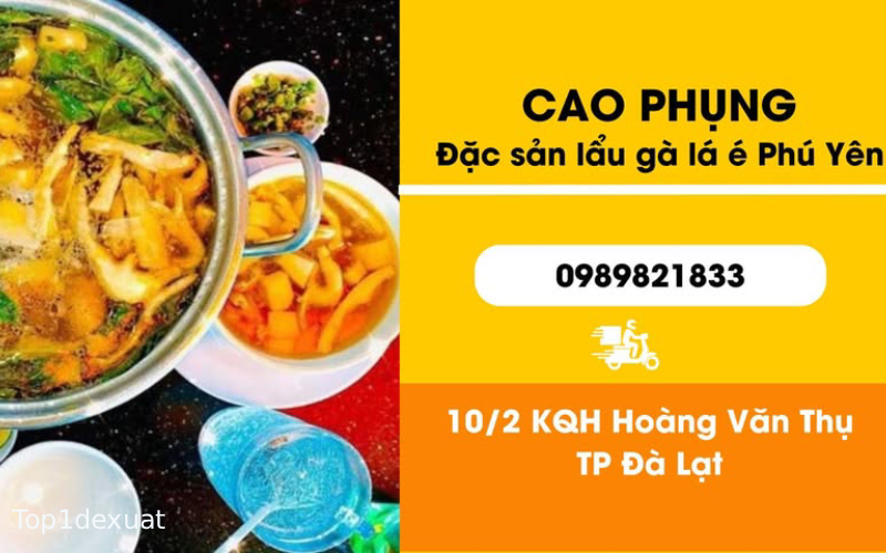 Lẩu gà lá é Cao Phụng quán lẩu gà ớt hiểm ngon đà lạt