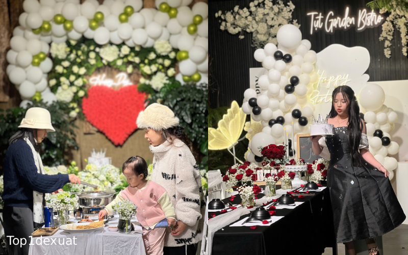 Dịch vụ trang trí tiệc trọn gói bao gồm: hoa tươi, backdrop, bóng bay và bố trí bàn ghế để tạo không gian ấm cúng, riêng tư quán lẩu cay ngon ở đà lạt